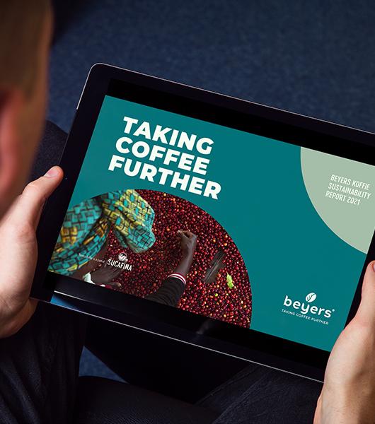 The Beyers Koffie CSR report tablet